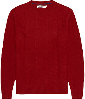 Ben Sherman Cable Knit Crew Neck Jumper, Red