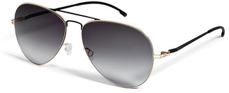 Mykita Stainless Steel Gradient Sunglasses in Gold/Black Gr. ONE SIZE