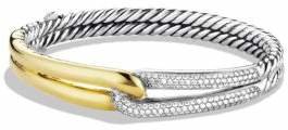 David Yurman Labyrinth Single-Loop Bracelet with Diamonds and Gold