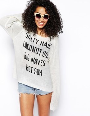 Wildfox Couture Salty Hair Penny Jumper - white