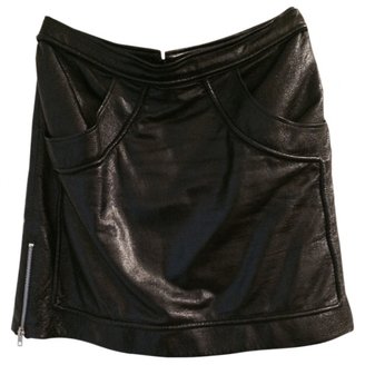 Chanel Black Leather Skirt