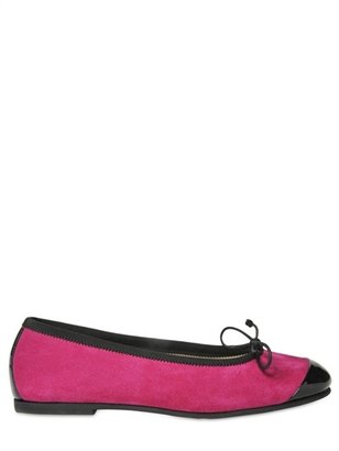 Il Gufo Suede And Patent Leather Ballerinas