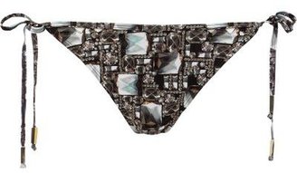River Island Black diamond print tie side bikini bottoms