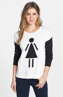 Kensie 'Girl' Colorblock Crewneck Sweater
