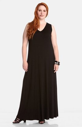 Karen Kane V-Neck Maxi Dress (Plus Size)