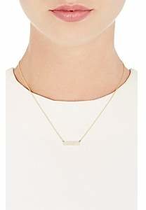 Jennifer Meyer Women's White Diamond Bar Pendant Necklace