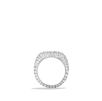 David Yurman Pavé; Pinky Ring with Diamonds in White Gold