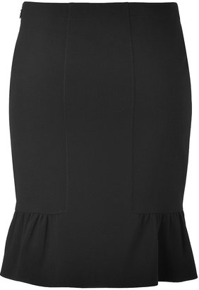 Alberta Ferretti Wool Skirt with Back Ruffle in Black