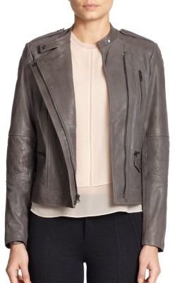 Vince Leather Quilted Moto Jacket