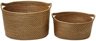 House of Fraser Casa Couture Set of 2 oval rattan baskets, bronze