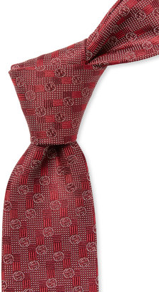 Gucci Logo Print Silk Tie