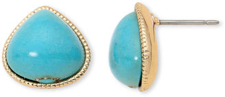 Liz Claiborne Monet Aqua Teardrop Button Earrings