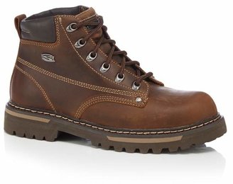 Skechers - Brown Leather 'Bully Ii' Lace Up Boots