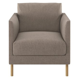 HYDE fabric armchair, wooden legs
