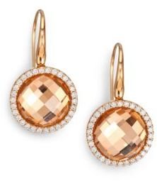 Roberto Coin Cocktail Rock Crystal, Diamond & 18K Rose Gold Drop Earrings