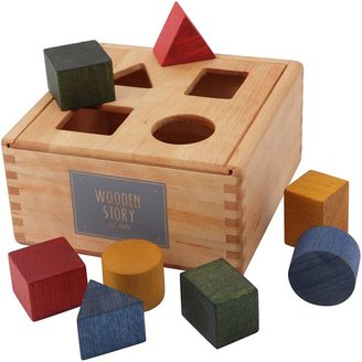 Wooden Story Wooden Shape Sorter Box & Blocks