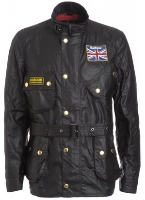 Barbour International Jacket, Black Union Jack International Waxed Jacket