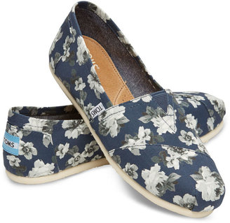 Toms Navy and Grey Floral Women's Classics