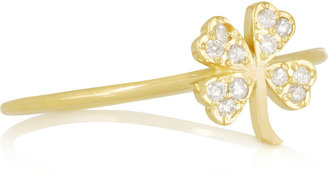 Jennifer Meyer 18-karat gold diamond four-leaf clover ring