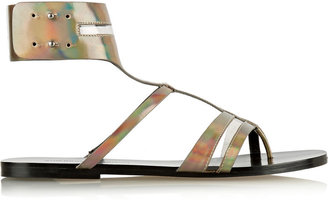 Sigerson Morrison Baker holographic patent-leather sandals