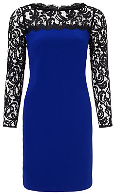 Adrianna Papell Lace Detail Shift Dress, Blue