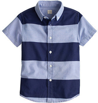 J.Crew Boys' short-sleeve oxford cloth shirt in wide stripe