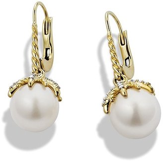 David Yurman Starburst Drop Earrings with Diamonds & Pearls in Gold