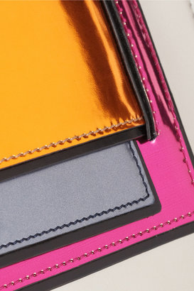 Pierre Hardy Color-block metallic leather clutch