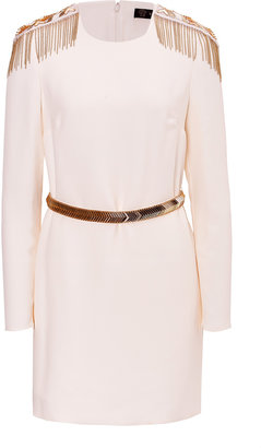 Versace Silk Dress with Embellished Epaulettes