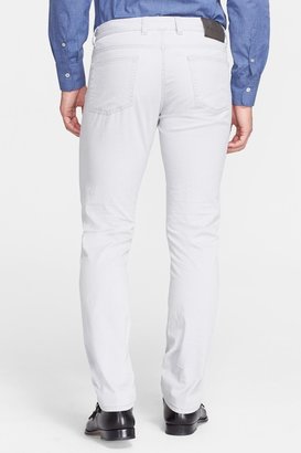 Canali Flat Front Stretch Cotton Trousers