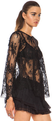 Zimmermann Ringmaster Lace Knit Top in Black