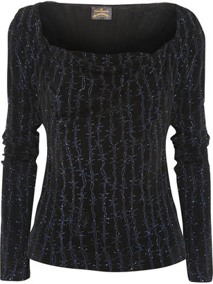 Vivienne Westwood Glittered stretch-jersey top