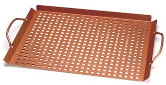 Outset QN71 Copper Non-stick Large 17-Inch X 11-Inch Grill Grid with Handles
