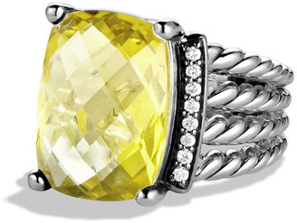 David Yurman Wheaton Ring with Lemon Citrine and Diamonds