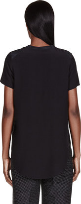 3.1 Phillip Lim Black Paneled Dandelion Embellished T-Shirt