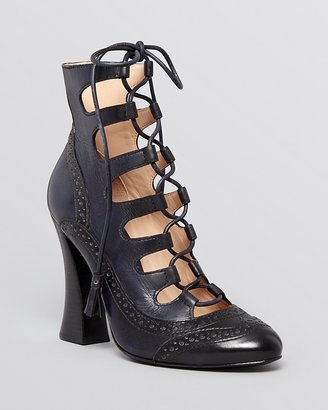 Tory Burch Lace Up Ghillie Booties - Astrid High Heel