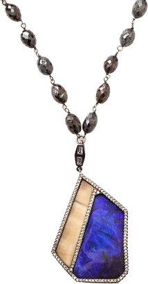 MONIQUE PEAN Boulder Opal Pendant And Diamond Bead Necklace