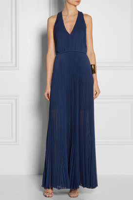 Alice + Olivia Pleated georgette gown