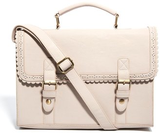 ASOS Large Satchel Bag With Scallop Trim And Front Buckles