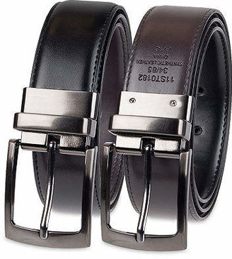 Stafford Men's Reversible Dress Belt with Feather Edge