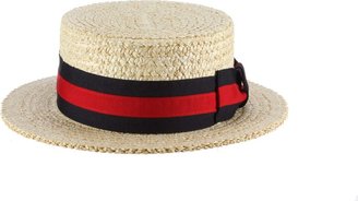 Scala Men's Dress Straw 1 Piece 10/11Mm Laichow Braid Boater Hat (Medium)