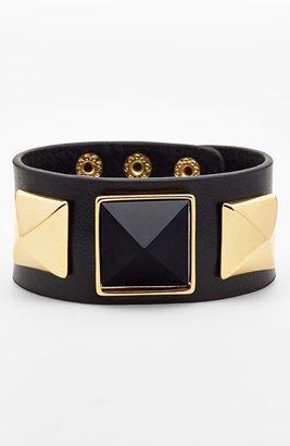 Cara Studded Faux Leather Cuff