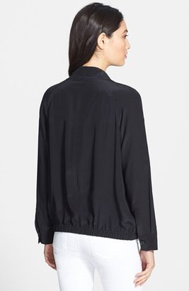 Eileen Fisher Stand Collar Silk Jacket (Regular & Petite)