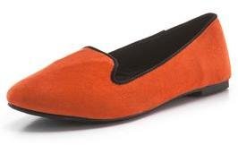 Shoebox Shoe Box Tabitha Slipper Shoes With Binding - Orange