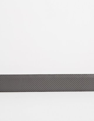 ASOS Smart Belt In Grey Faux Leather With Perforation