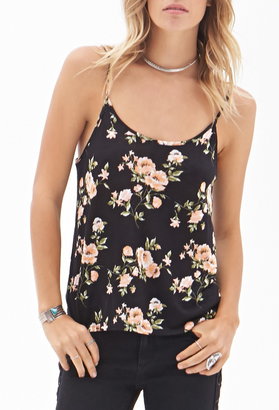 Forever 21 Cutout Floral Print Cami