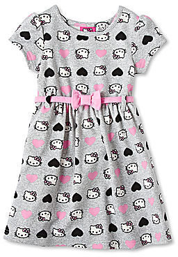 Hello Kitty Short-Sleeve Heart-Print Dress - Girls 2t-6