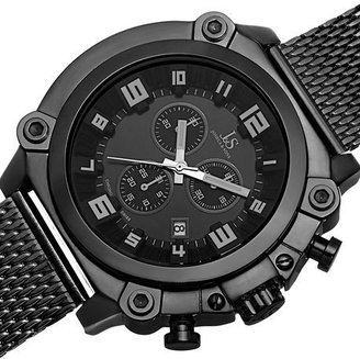 Joshua & Sons Watches Joshua & Sons Men's Chronograph All Black Stainless Steel Mesh Bracelet Watch