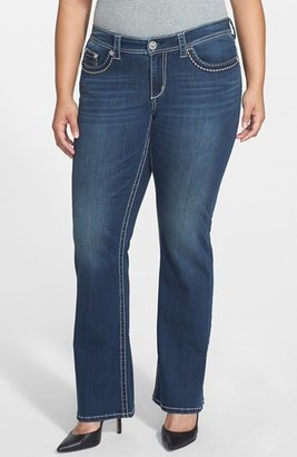 7 For All Mankind Seven7 Embellished Stretch Bootcut Jeans (Colt) (Plus Size)