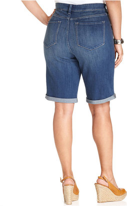 NYDJ Plus Size Briella Cuffed Denim Shorts, Oregon Wash
